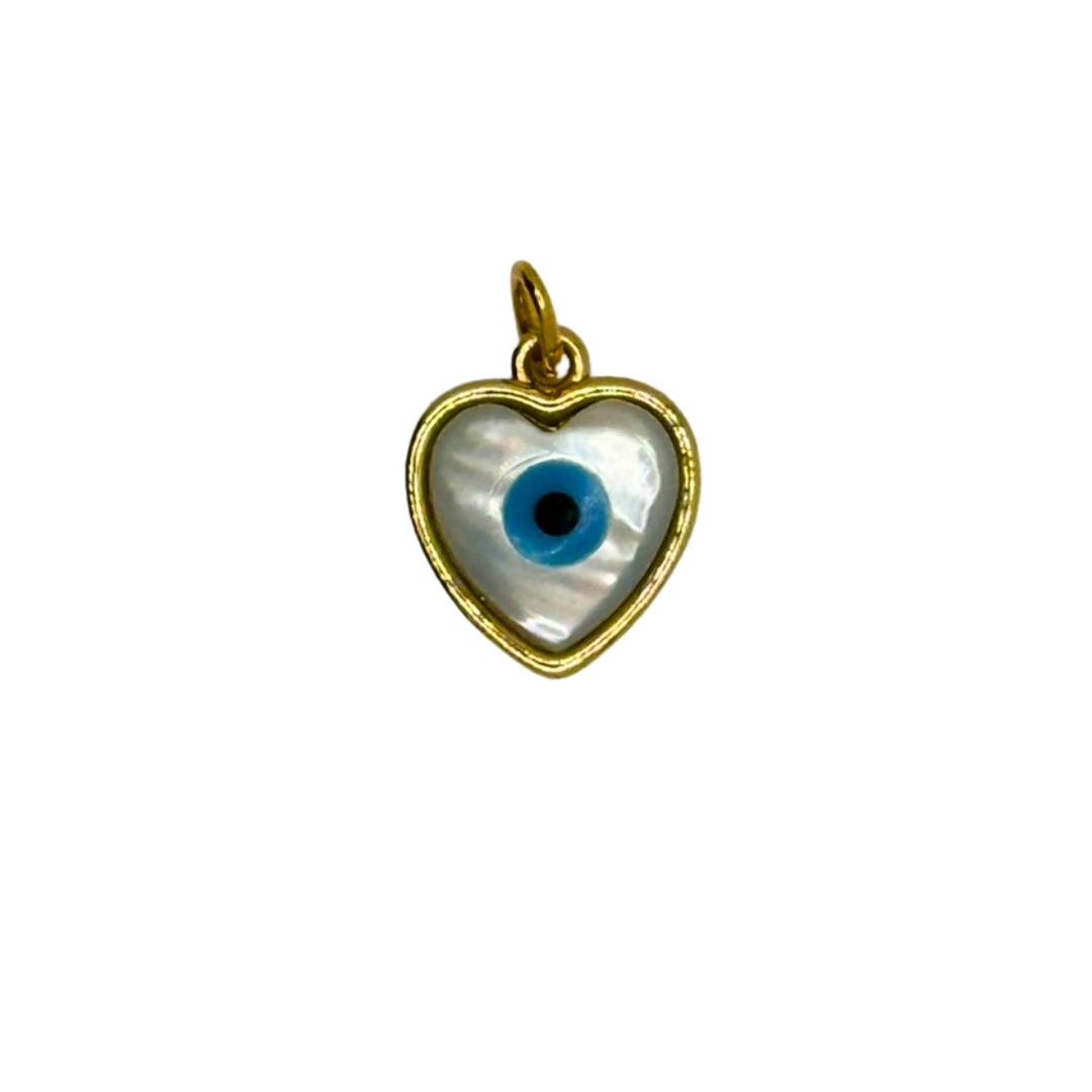 Mother of Pearl Heart Evil Eye