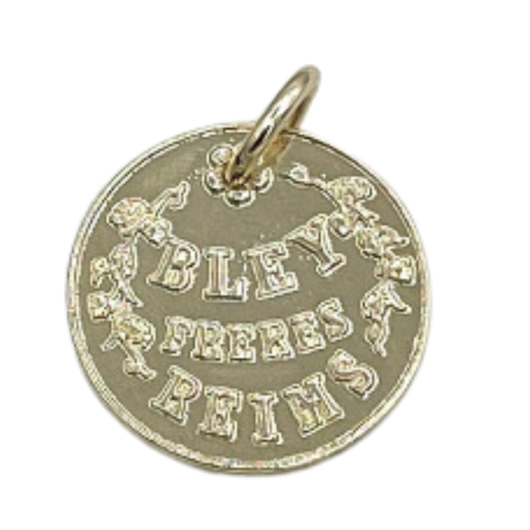 French Champagne Coin Pendant