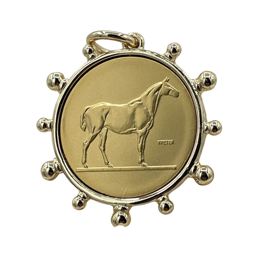 French Horse Coin Pendant