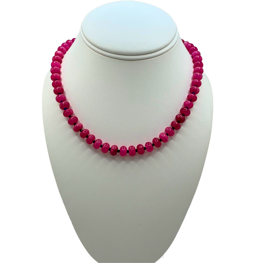 Magenta Tourmaline Subtle Color Block Necklace