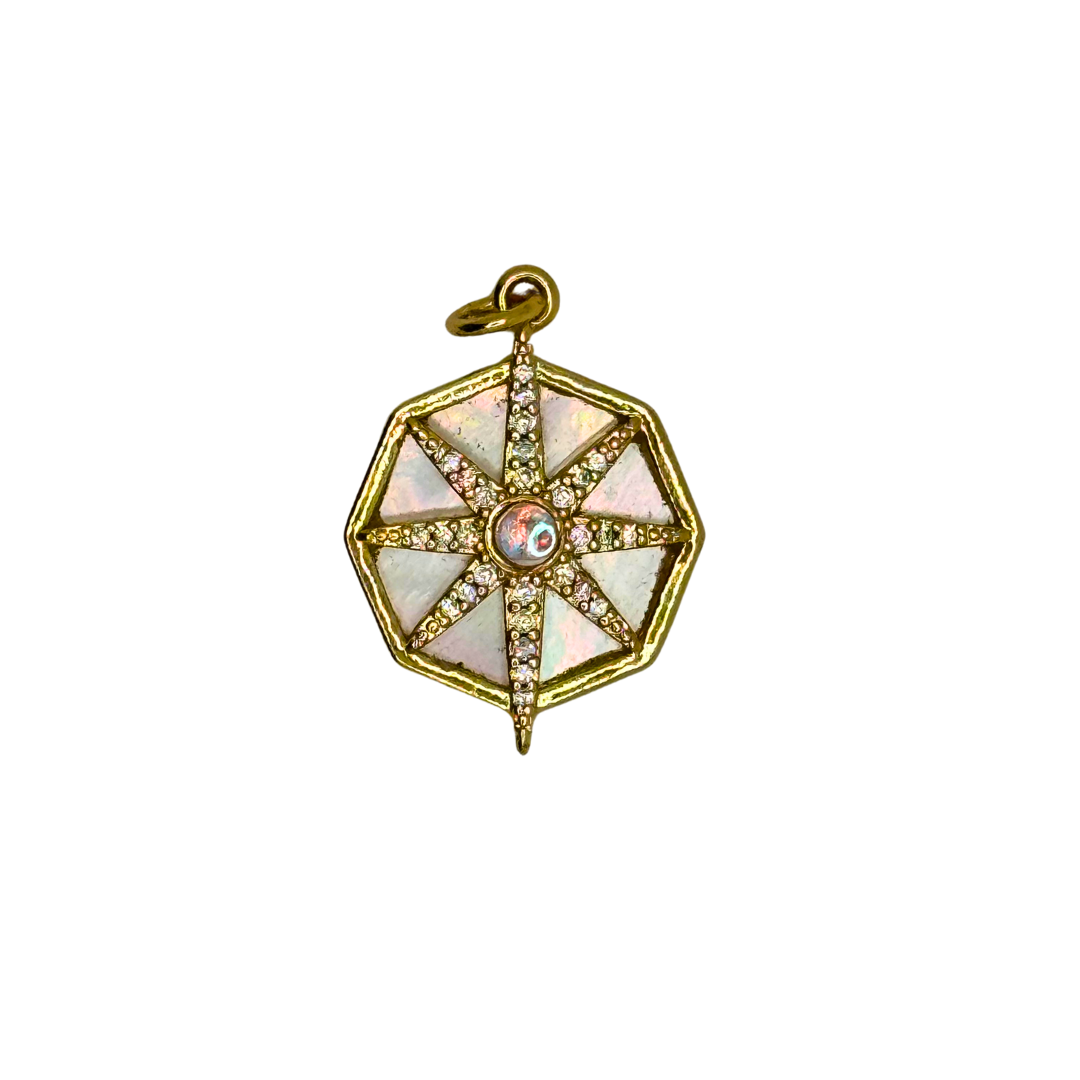 Iridescent Octagon Star Charm