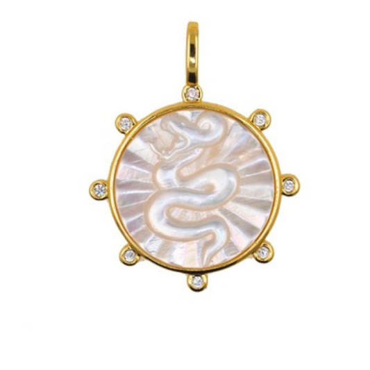 Snake Mother of Pearl Charm